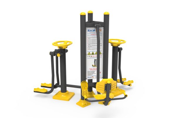 Háromszög alakú kültéri fitness szett (panellel)