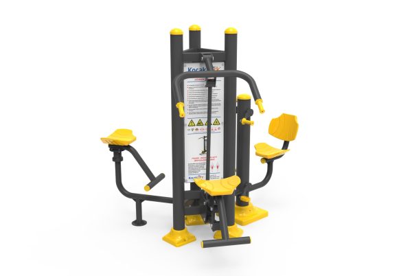 Háromszög alakú kültéri fitness szett (panellel)