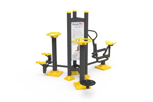Háromszög alakú kültéri fitness szett (panellel)